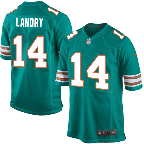 Men's Game Jarvis Landry Nike Jersey Aqua Green Alternate - #14 NFL Miami Dolphins